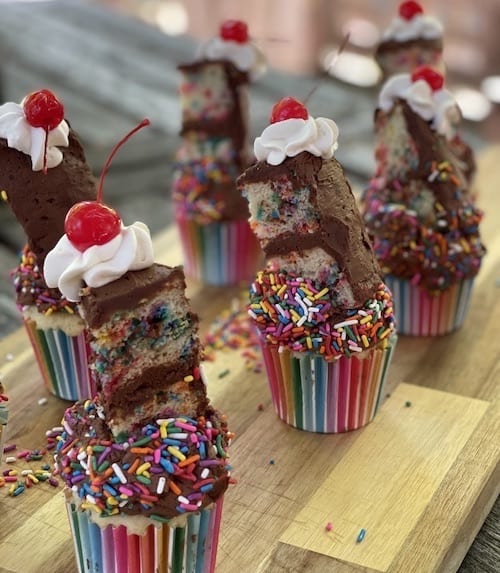 Crazy Sprinkles Cake Cupcakes