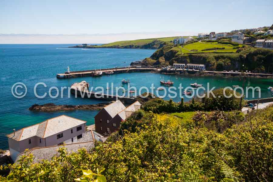 Mevagissey Harbour With Church Point In Distance
