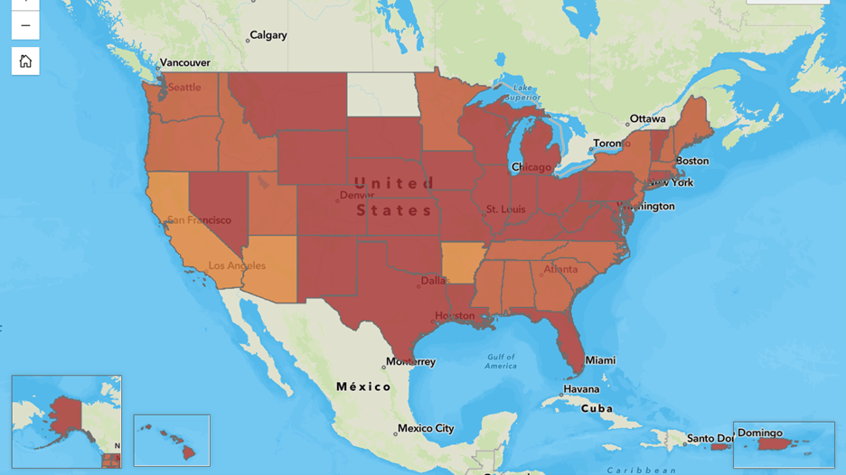 Flu Reaches Highest Level In The U S In Quite Some Time Flu Map 16x9 