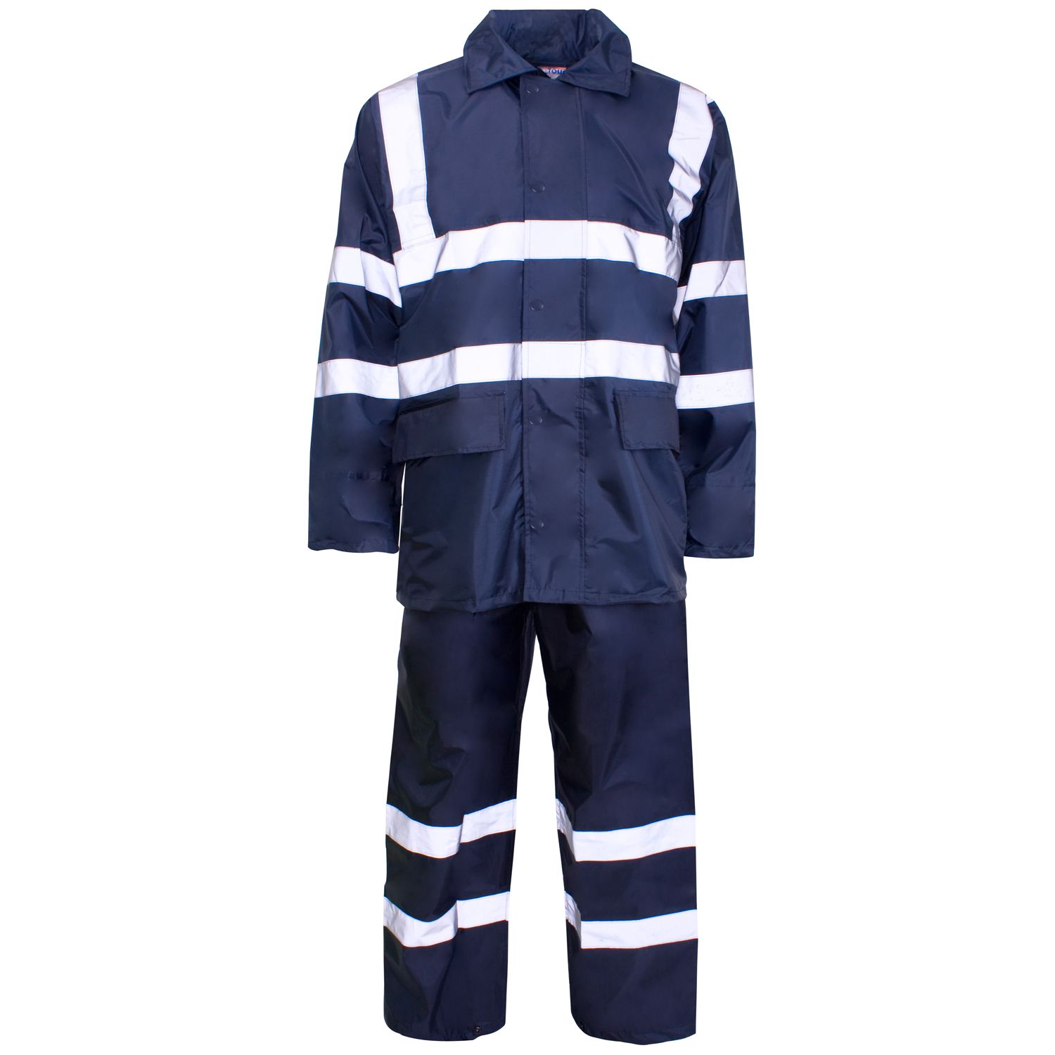Supertouch Polyester PVC Reflective Rainsuit Navy