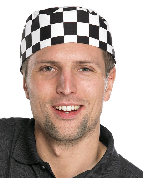 Chefs Skull Cap Black White Pack of 6