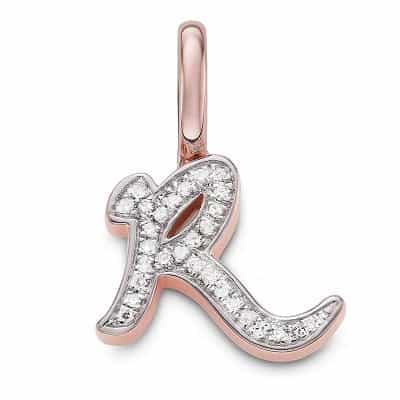 0.03ct (approx) · 5mm initial · chain length: Accessory Tuesday: Diamond Initial Pendant Charm