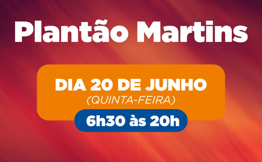 VAZANTE: Supermercado Martins estará de plantão nesta quinta-feira, 20
