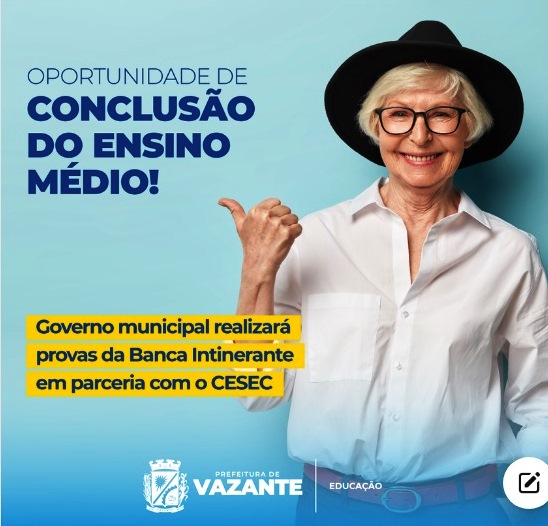 BANCA DO CESEC VAI APLICAR PROVAS EM PARCERIA COM A PREFEITURA EM VAZANTE