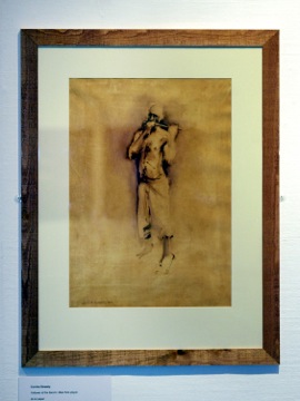 'The Flautist', oil sketch on paper