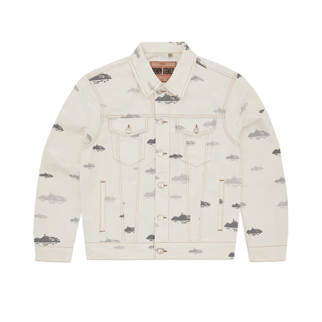 Corteiz ALCATRAZ PATTERN DENIM JACKET Cream