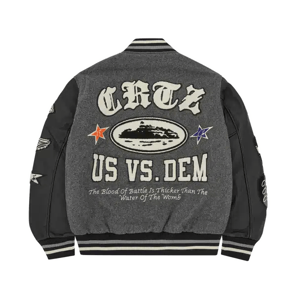 US VS DEM VARSITY JACKET [GREY]