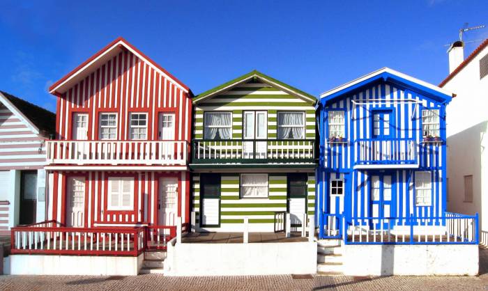 Case a righe ad Aveiro in Portogallo