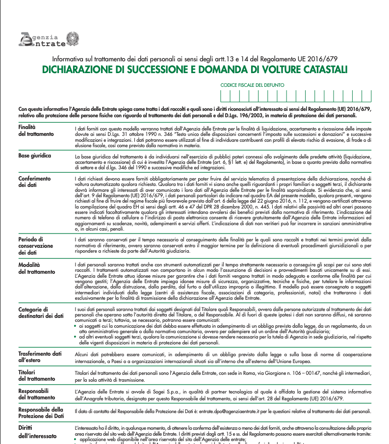 Successioni Ereditarie CAF - Tasse Imposte Agevolazioni - Coservice Roma