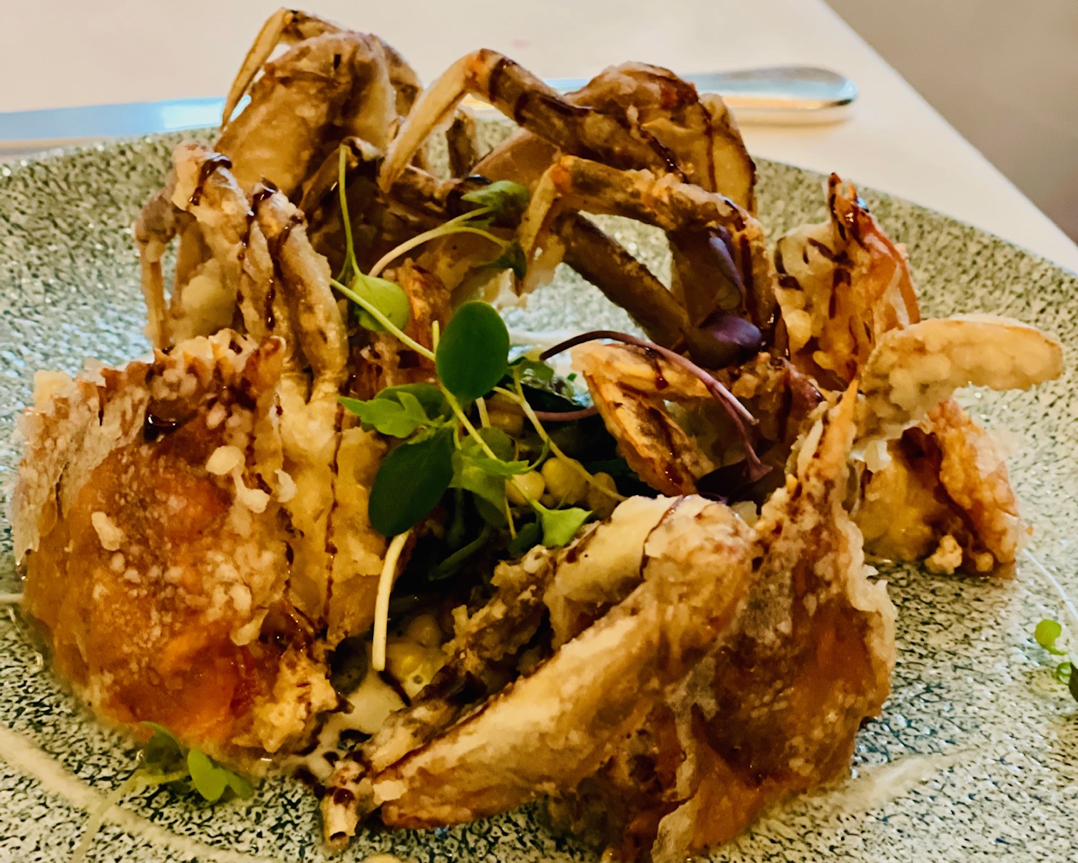 a plate of fried crab