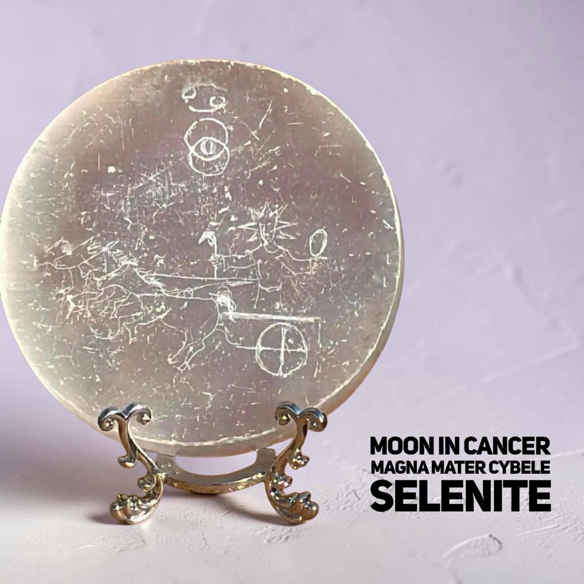 Sun Moon Cazimi in Cancer (Large Selenite)