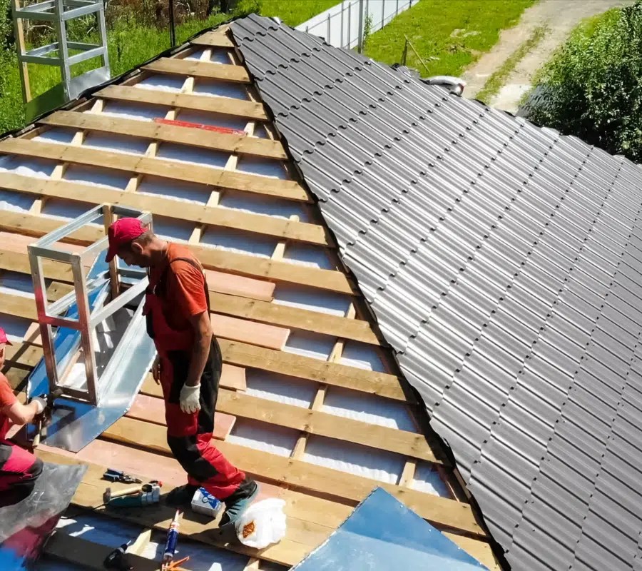 man put on a new roof