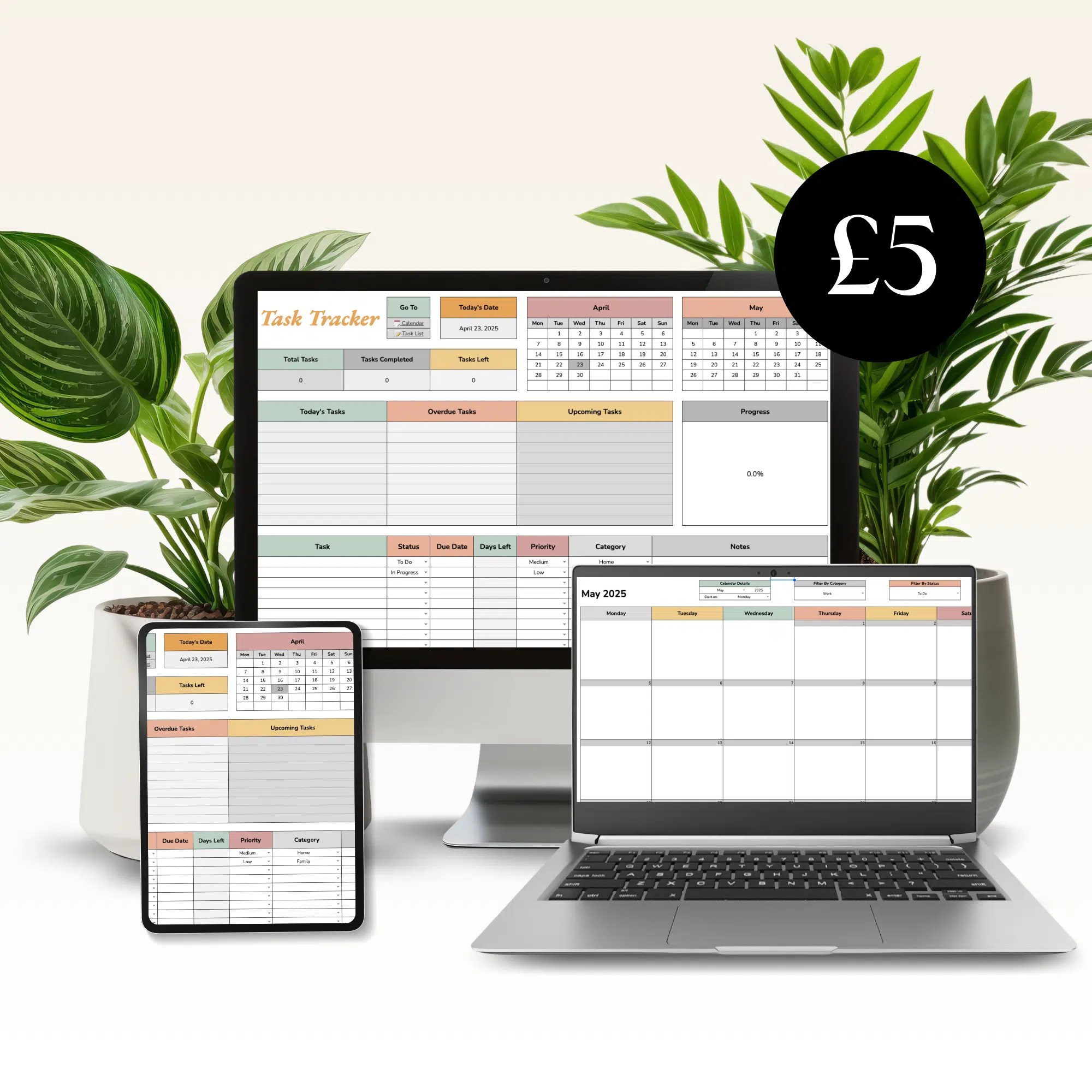 Task Tracker and Smart Calendar Google Sheets