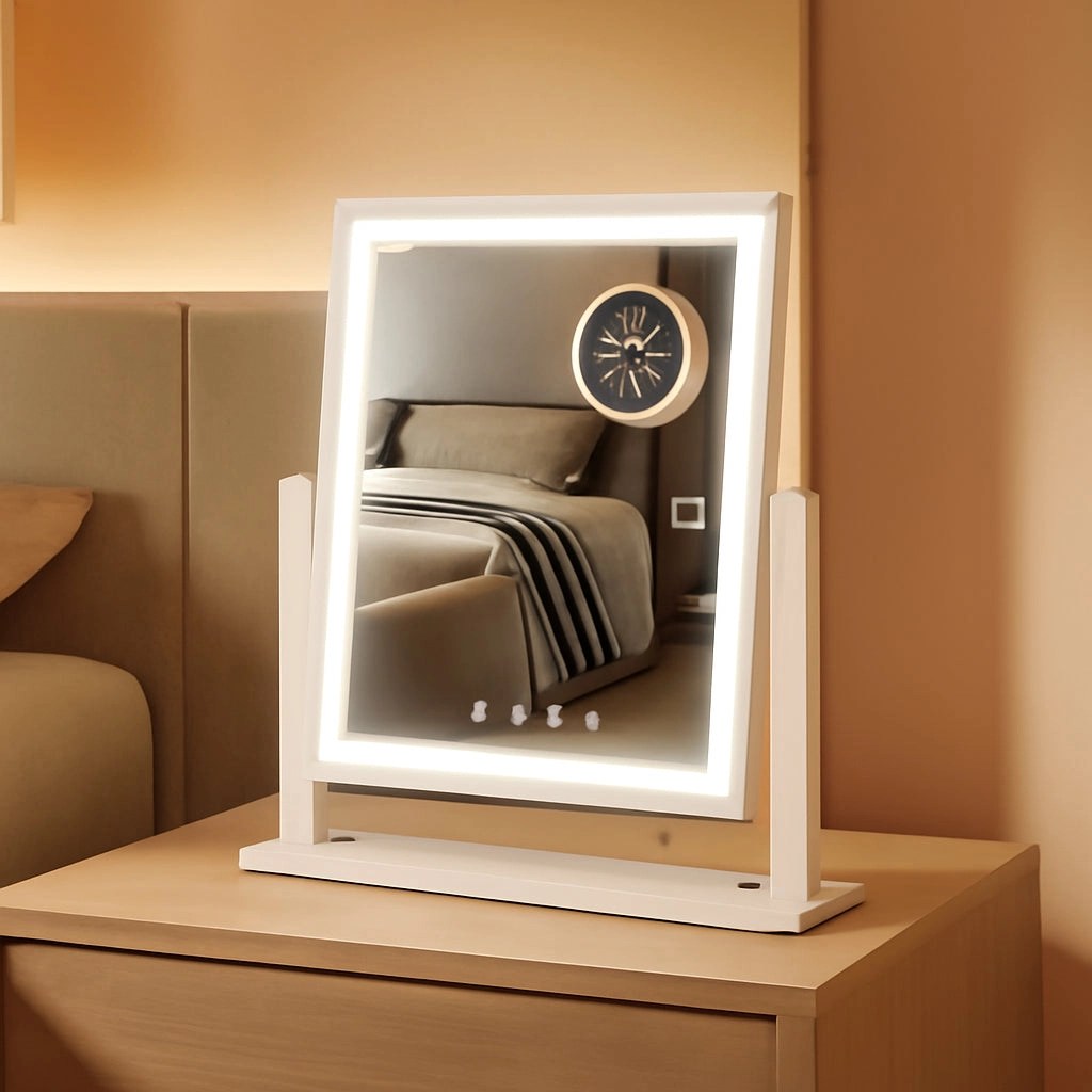 Illuminated Makeup Mirror Fourteen Inch White Three Color Lighting