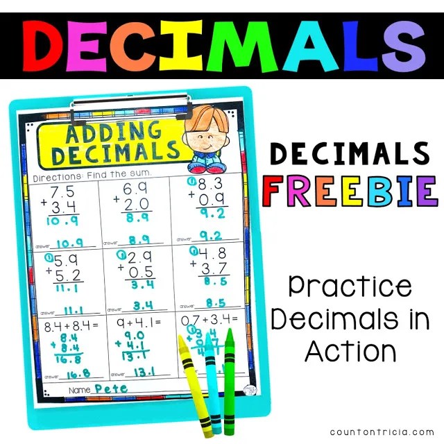 Read and write decimals to 2dp. Beginning To Understand Decimals In 4th Grade Math And The Upper Elementary Classroom Count On Tricia