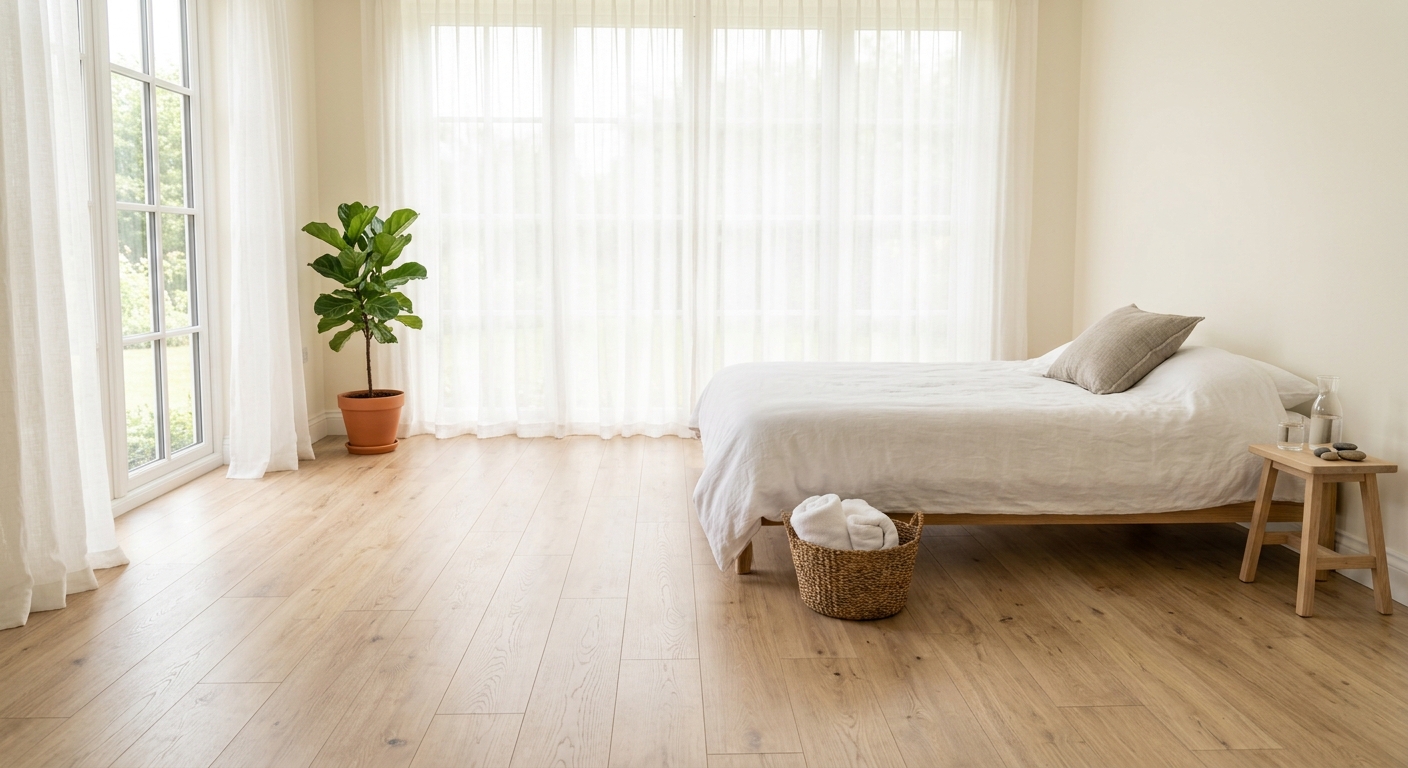 Hardwood flooring in a st. louis bedroom - ideal for allergy suffers
