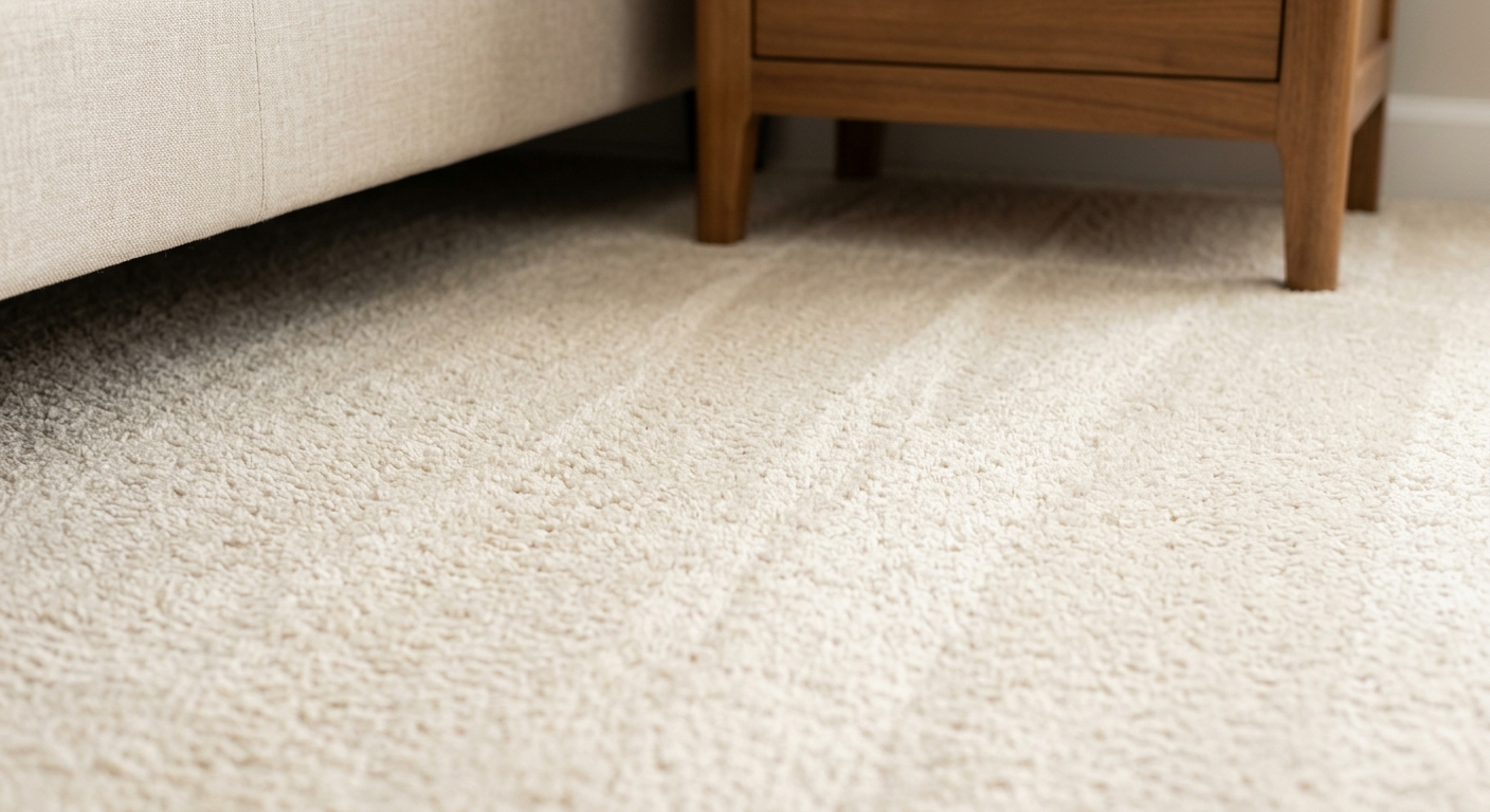 Carpet in an O'Fallon bedroom installed by County Flooring