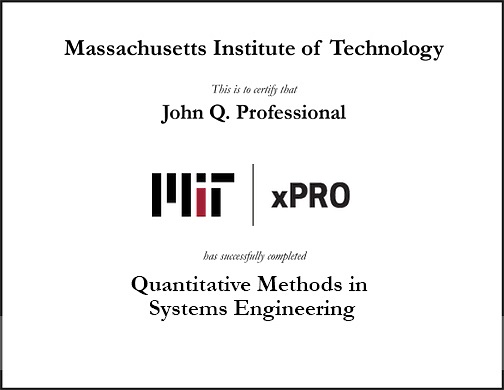 Quantitative Methods In Systems Engineering Mit Xpro
