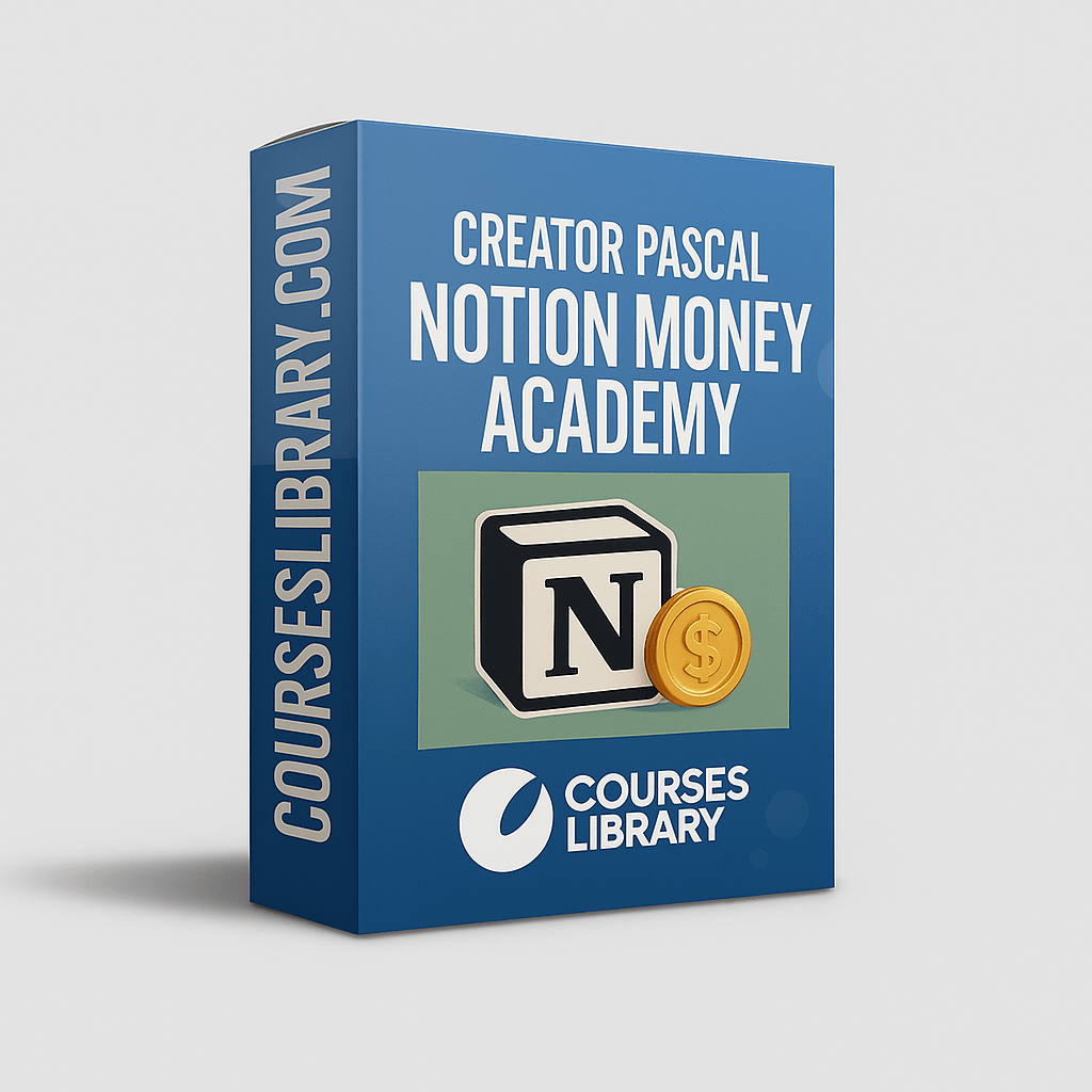 Creator Pascal – Notion Money Academy course dashboard showcasing financial tracking templates and systems built in Notion.