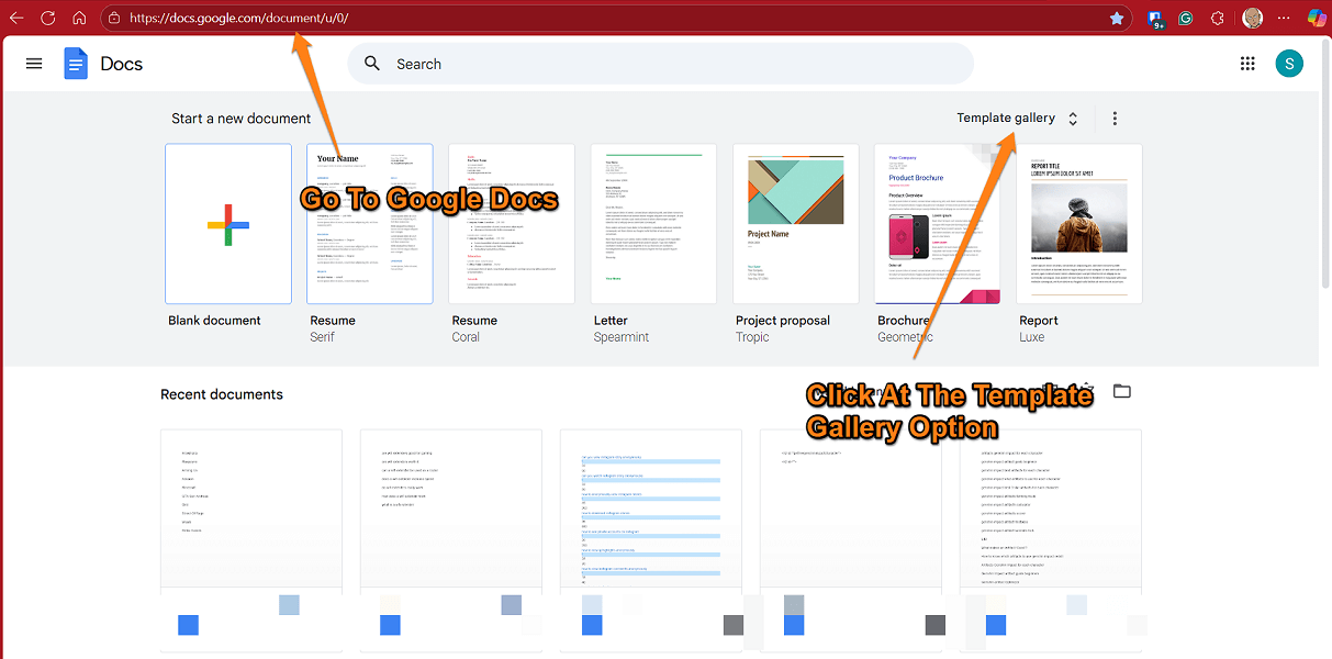 Google Doc step 1