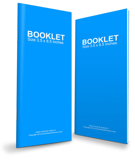 Pamphlet booklet front & back covers psd mockup. 3 5 X 8 5 Booklet Action Script Cover Actions Premium Mockup Psd Template