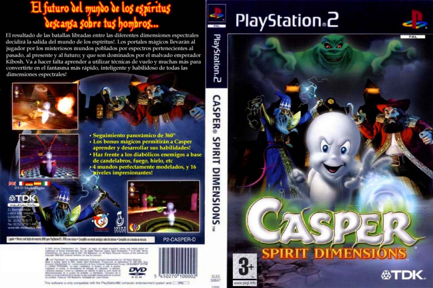 Jeu PS2 Casper Spirit Dimensions - Version Française, Complet Avec Boîte Et Notice