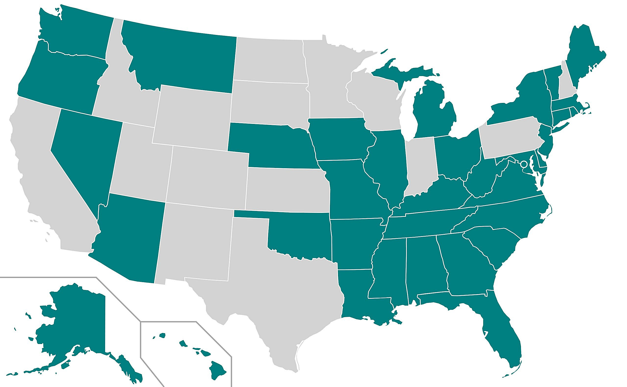 Certificate of Need Map of States