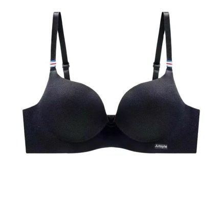 Ice Silk Push Up Seamless Bralette Wire Free Brassiere - Black