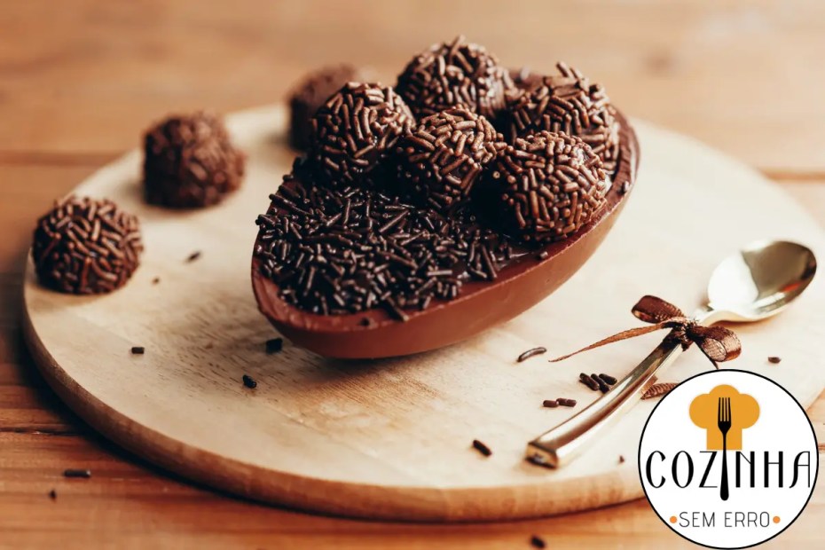 Ovo de Páscoa Caseiro com Chocolate Meio Amargo e Recheio Cremoso de Brigadeiro