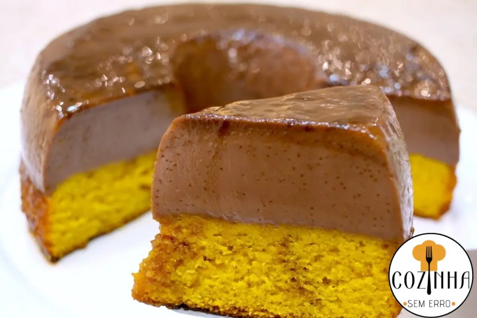 Bolo de Cenoura com Pudim de Chocolate