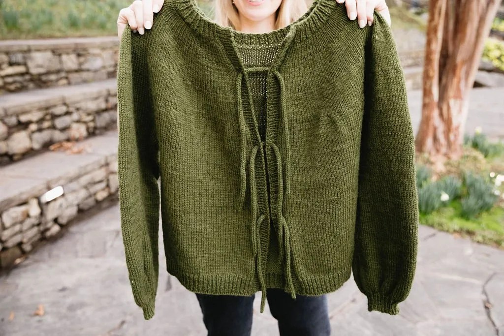 Free Beginner Knit Cardigan Pattern - Triple Cord Cardi - Cozy