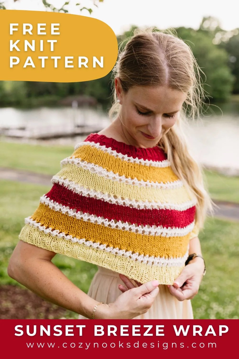 Sunset Breeze Wrap – Free Knitting Pattern - Cozy Nooks Designs