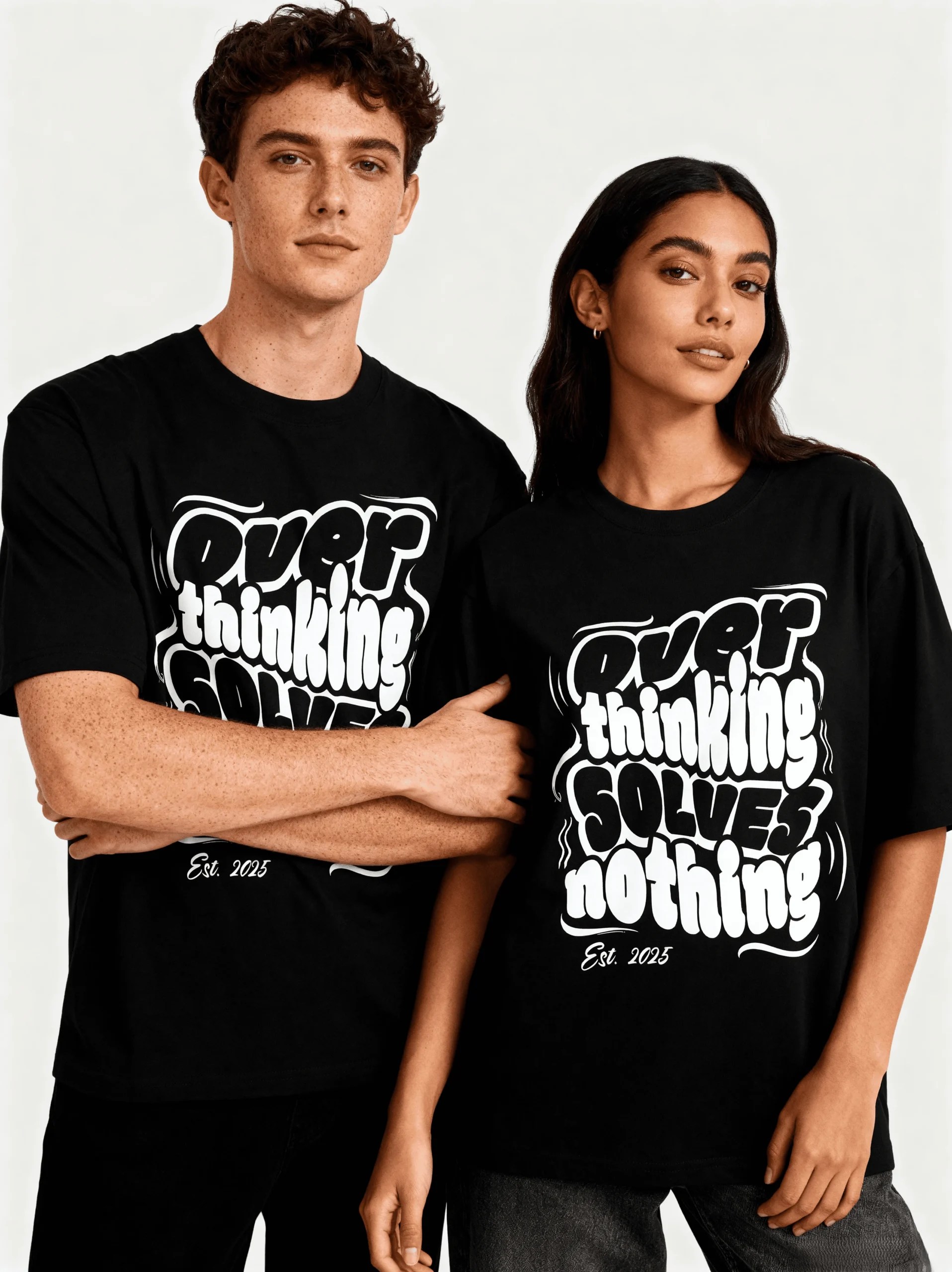 Overthinking Solves Nothing Oversized T-Shirt | 240 GSM | Mindset