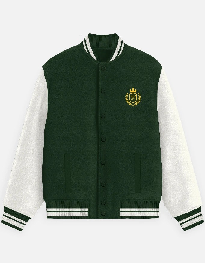 Crestline Varsity Jacket – 300 GSM Cotton Fleece Minimalist