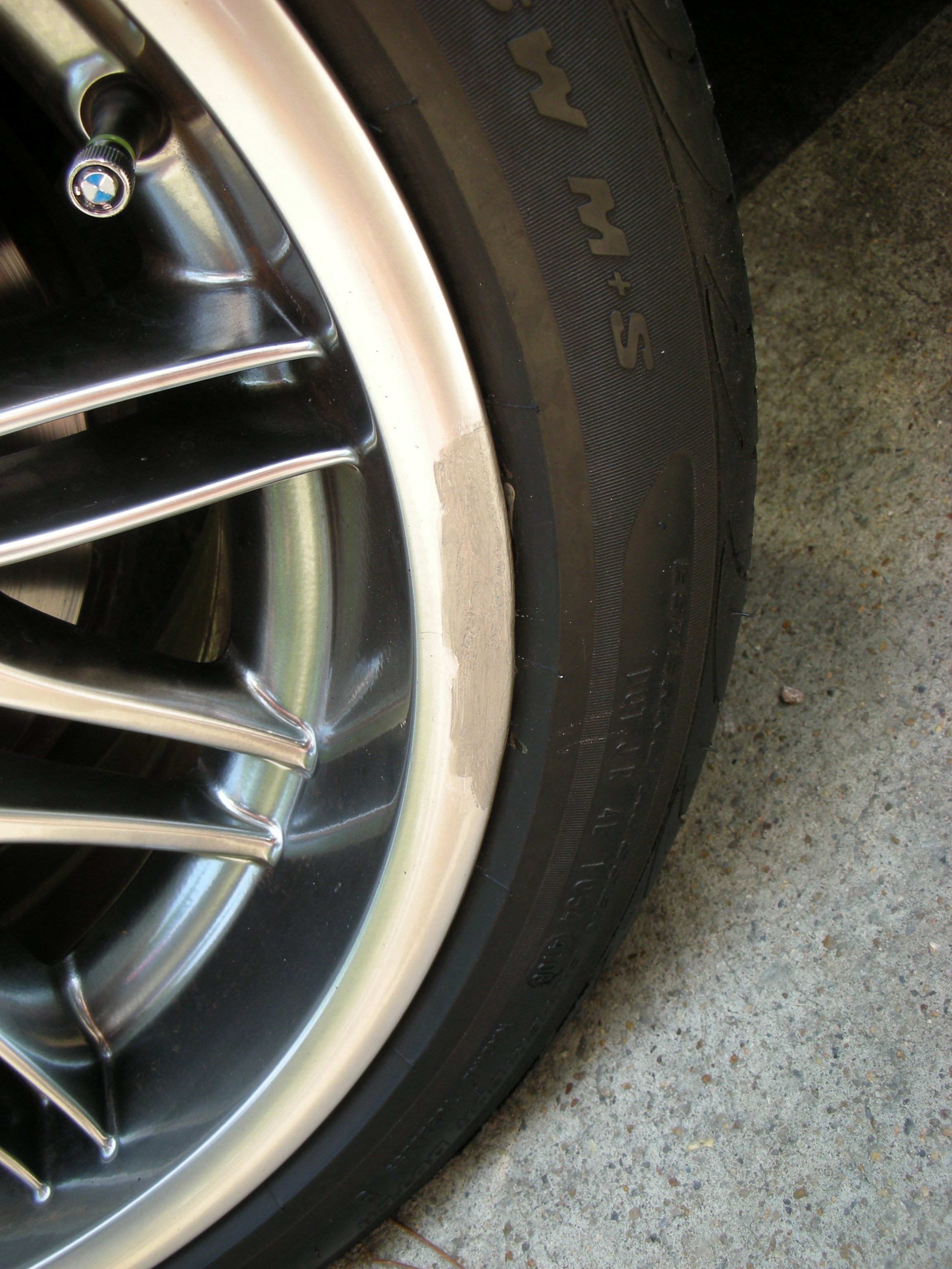 Curb rash repair on an e39 m5