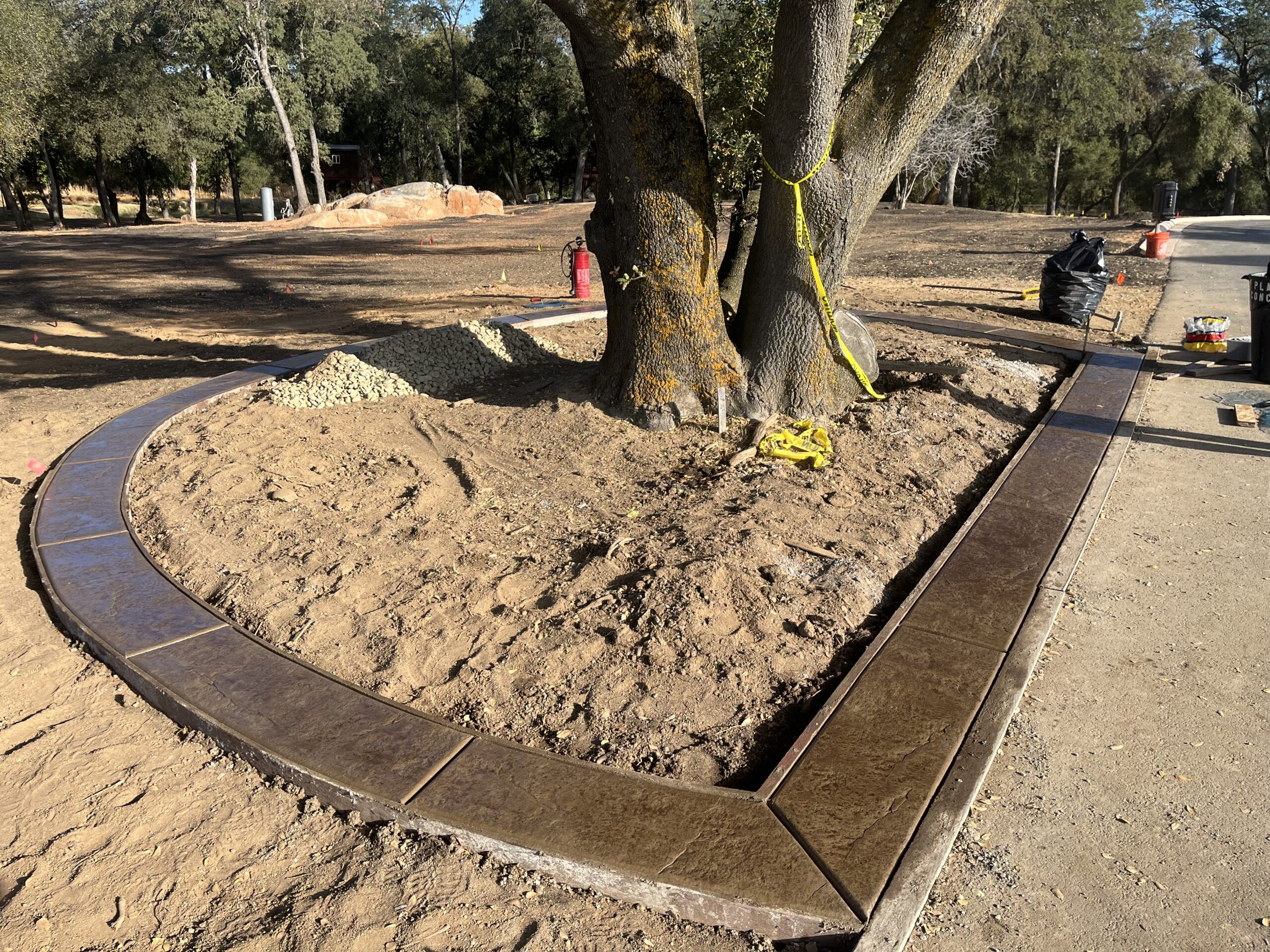 Landscape mow strip install