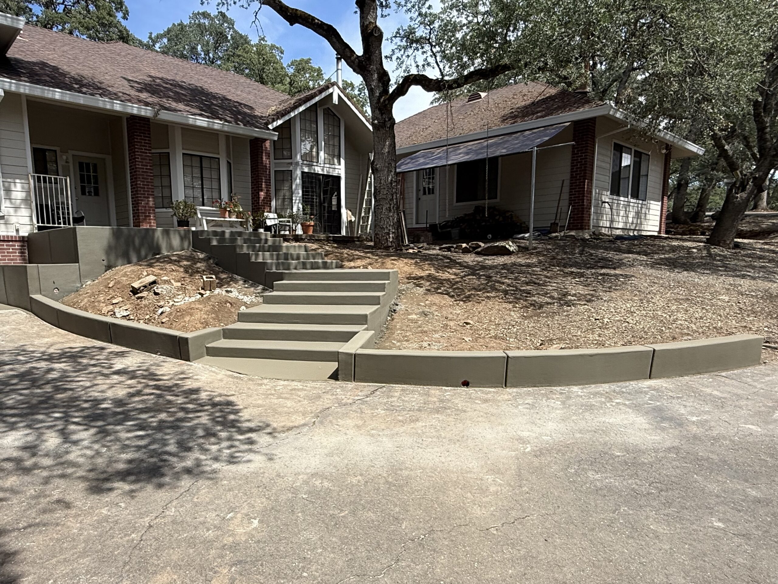 Curbing and steps installed