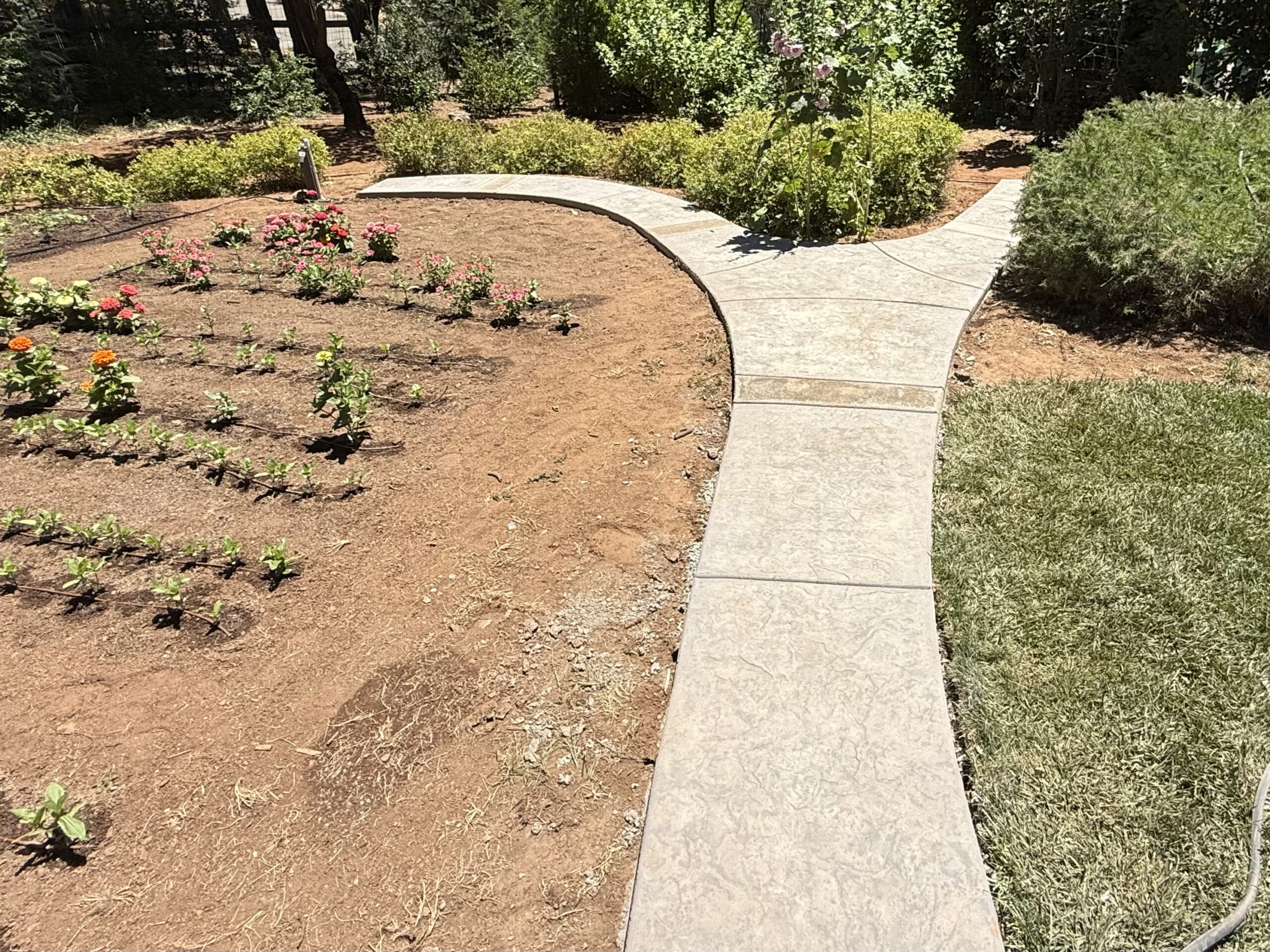 Concrete walkway for garden