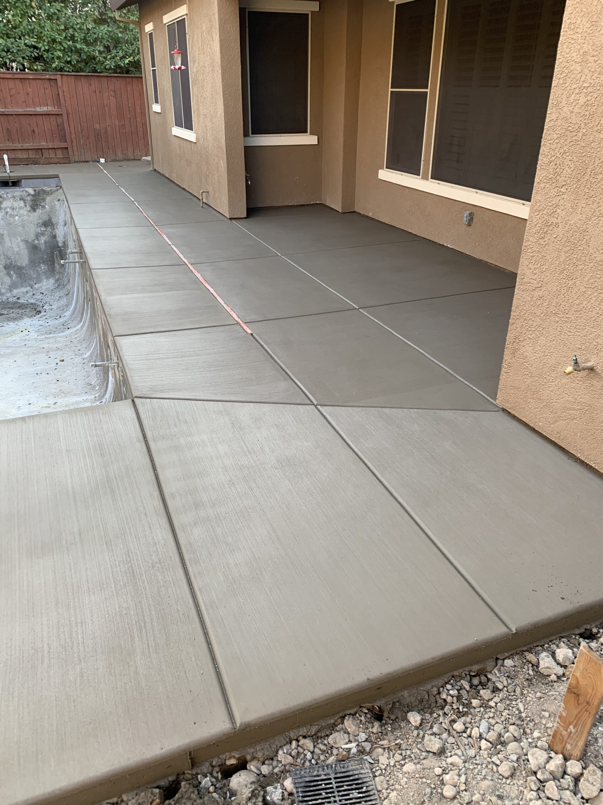 Pool deck near patio