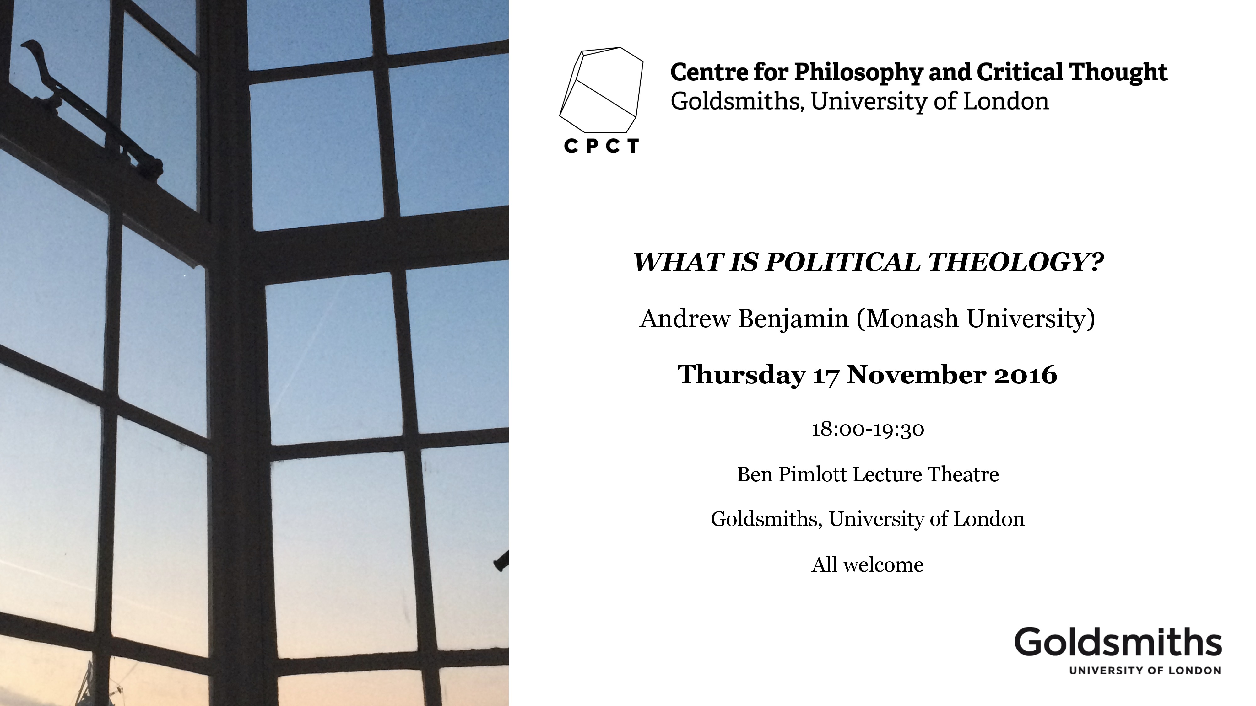 Andrew Benjamin, 'What is Political Theology?', 17 November 2016