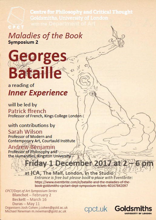 Maladies of the Book, II: Bataille (CPCT/Art Symposium Series 2017-18)