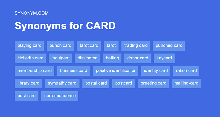Another word for card > synonyms & antonyms