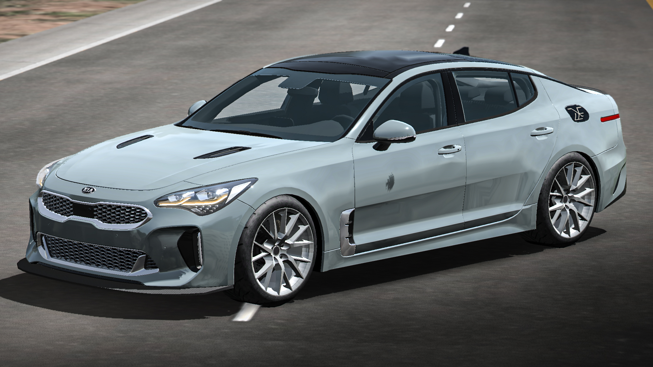[387]KIA Stinger GT 前後細標塗裝 鍛造碳纖維風格化