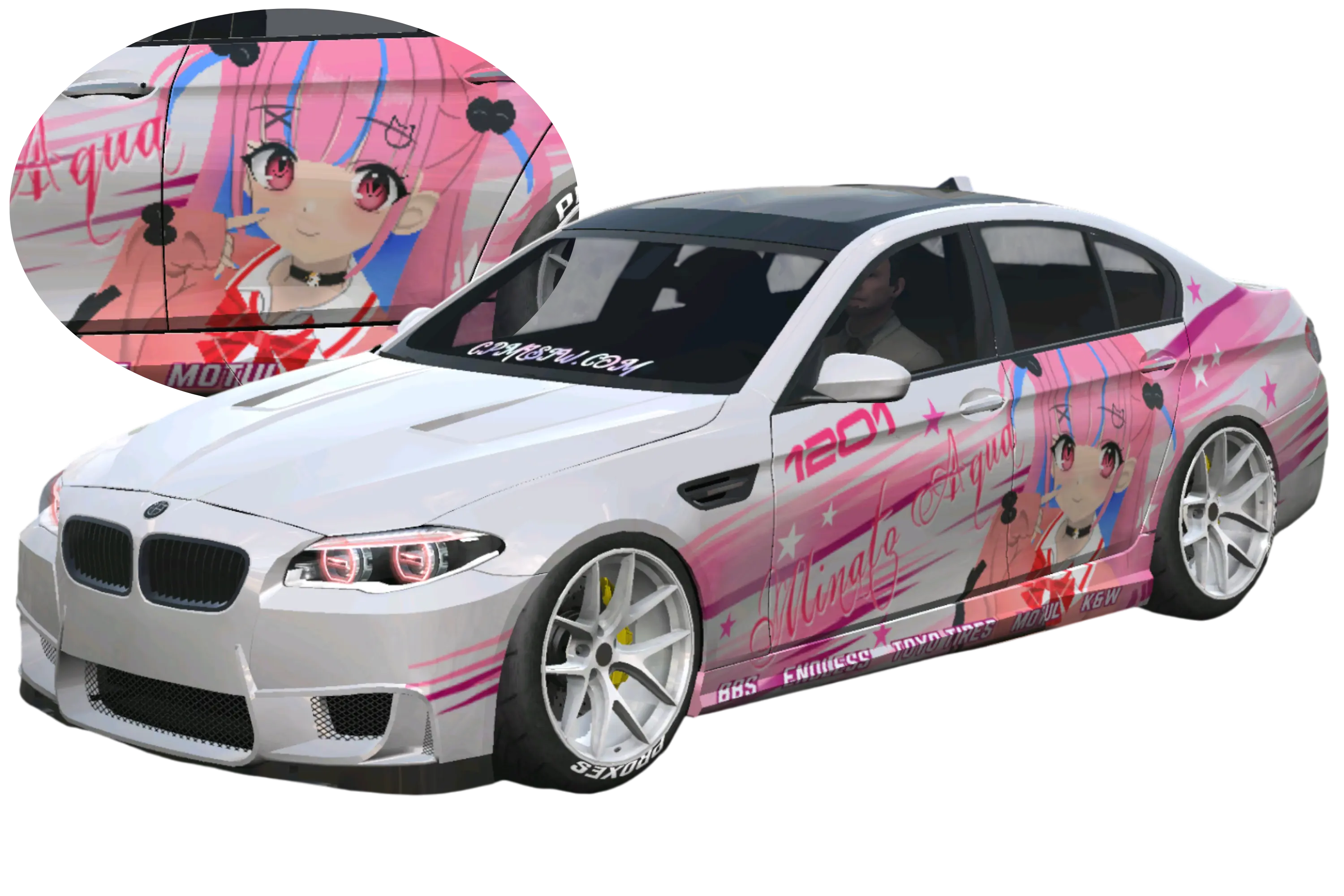 [517]BMW M5 F10 Hololive 湊阿庫婭 日式甩尾風 單面痛車