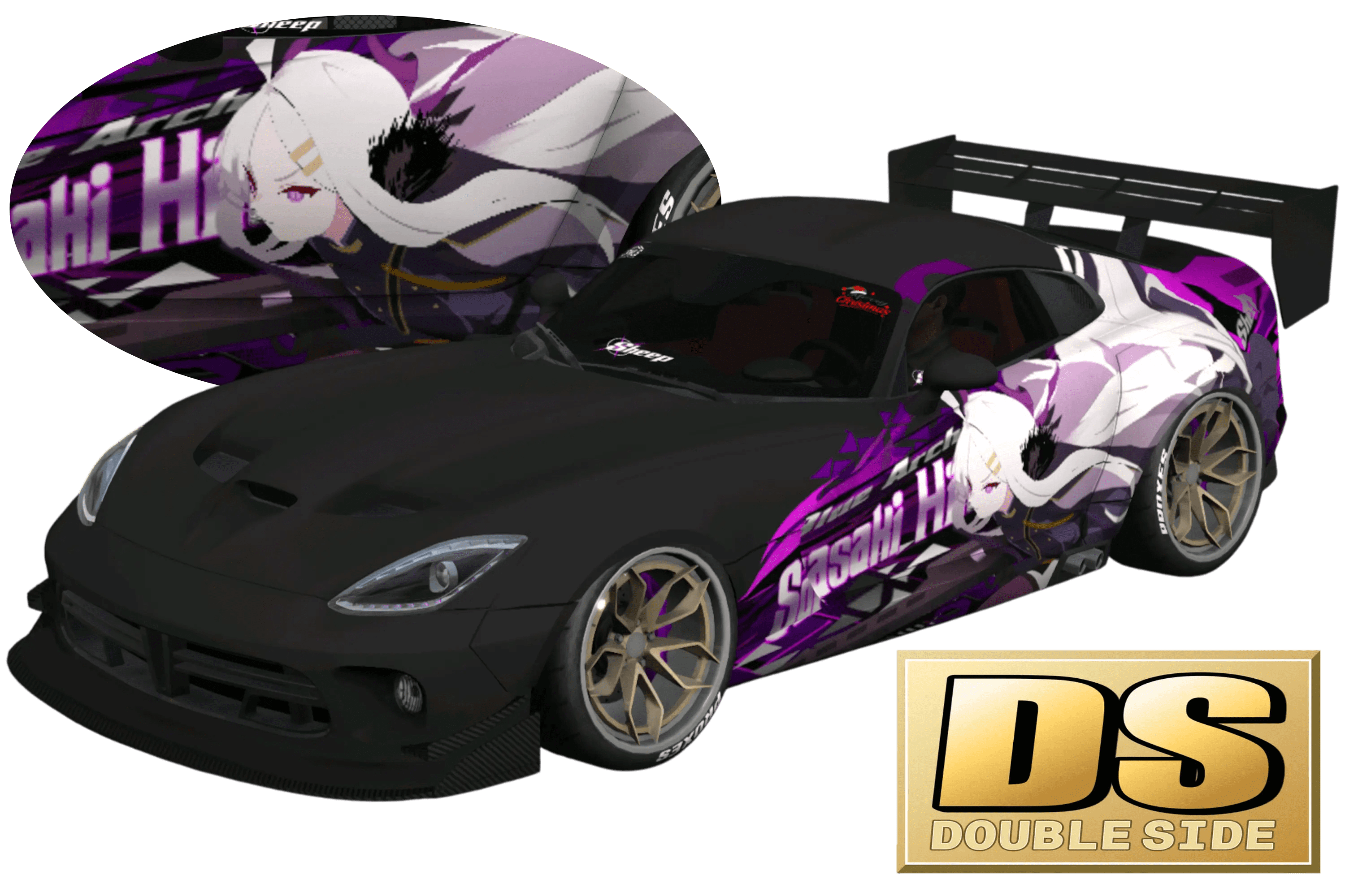 [522]Dodge Viper SRT 蔚藍檔案 空崎陽奈 Time Attack風格 雙面痛車