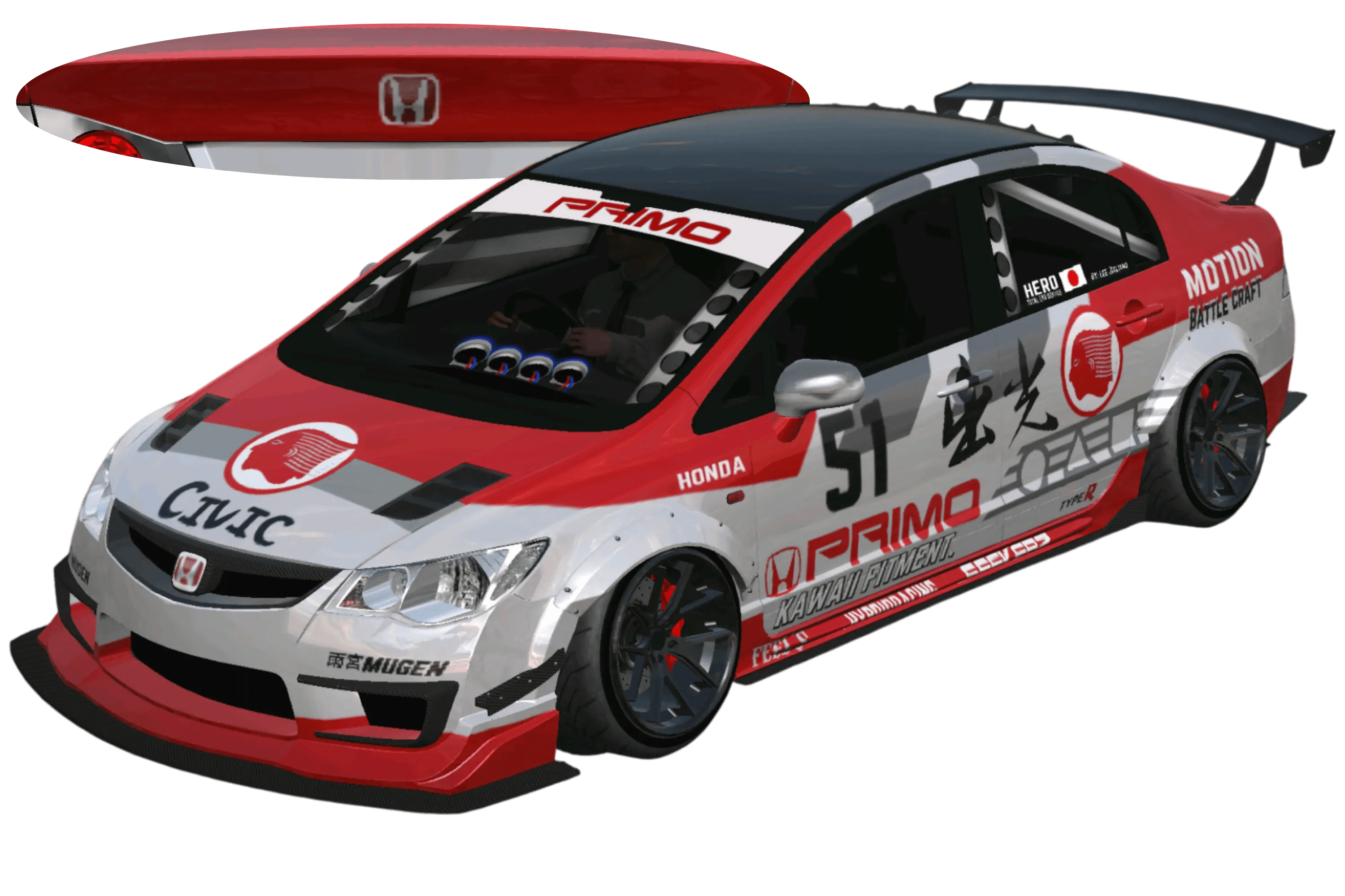 [512]Honda Civic TypeR FD2 出光號 前後細標 街頭改裝風格