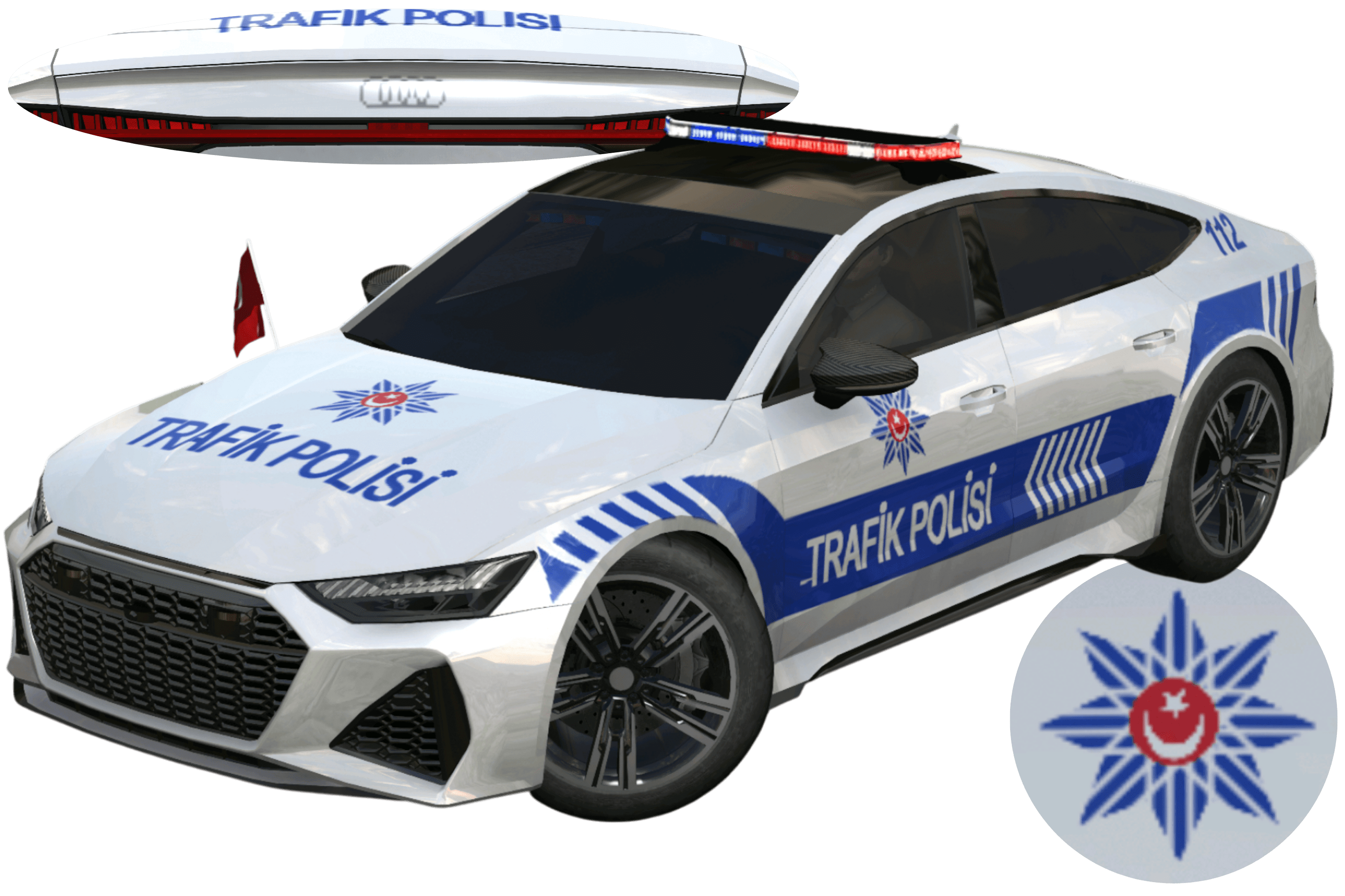 [525]Audi RS7 Sportback 土耳其警車 警徽 車尾細標 土耳其限定