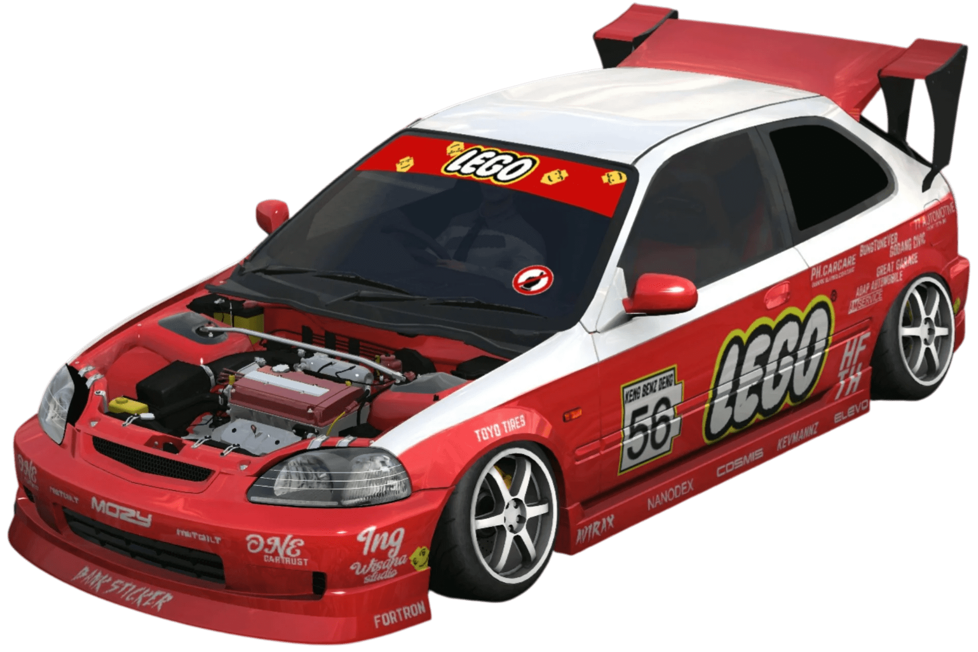 [557]Honda Civic TypeR EK9 Lego樂高 姿態塗裝 仿真塗裝