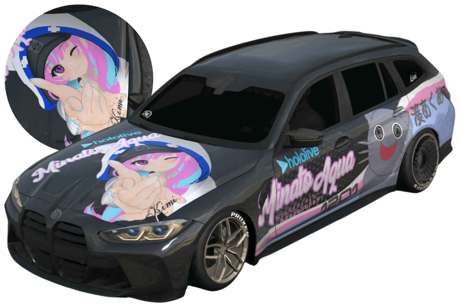 [553]BMW M3 Touring G81 Hololive 湊阿庫婭 阿垮Neko 引擎蓋塗裝