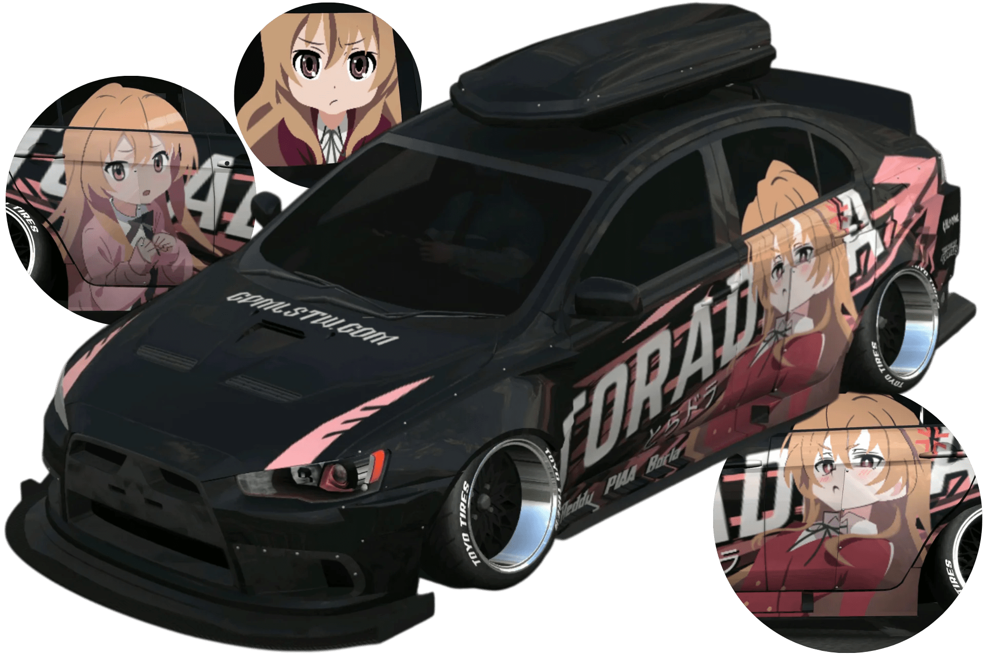 [563]Mitsubishi Lancer EVO X 龍與虎 逢坂大河 姿態趴低 三面痛車